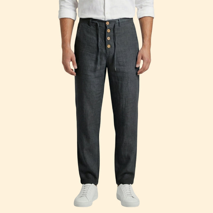 Men's Pleated Linen Trousers