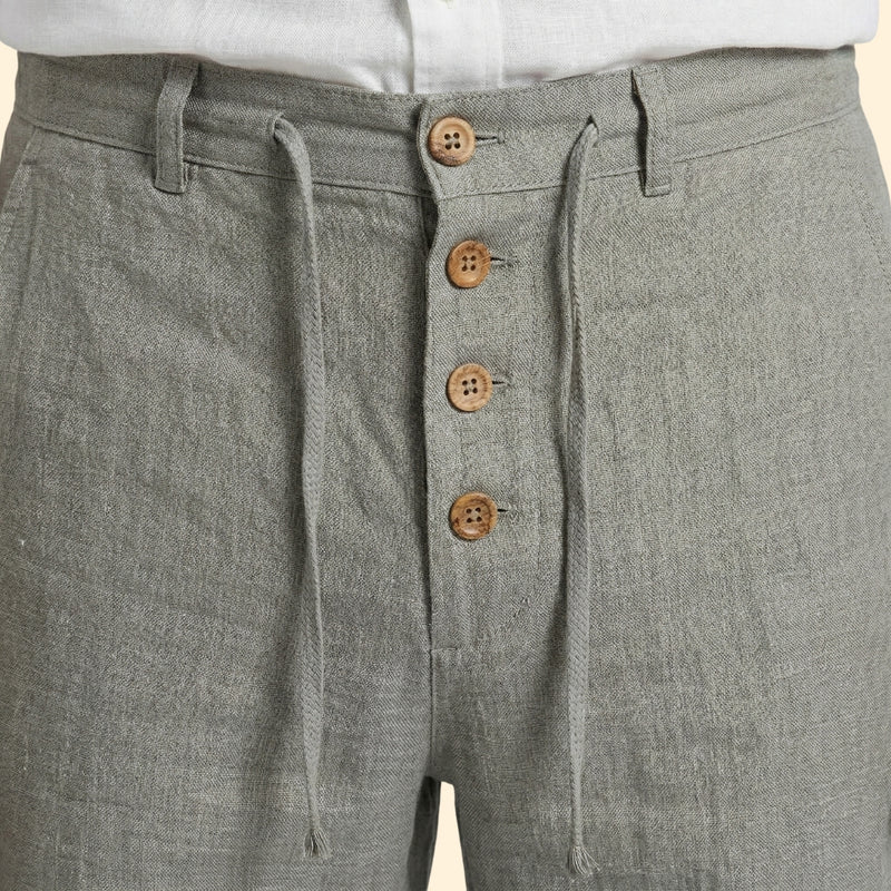 Men's Pleated Linen Trousers