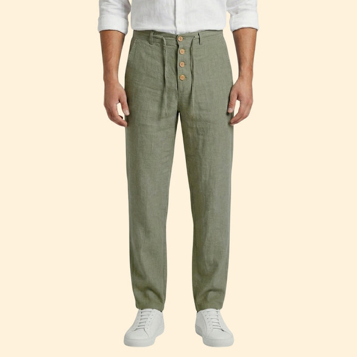 Men's Pleated Linen Trousers