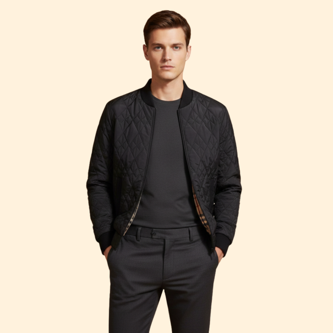 Men's Quilted Bomber Jacket