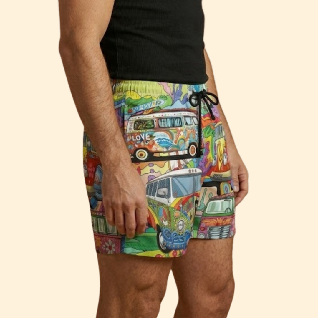 Men's Retro Graphic Shorts