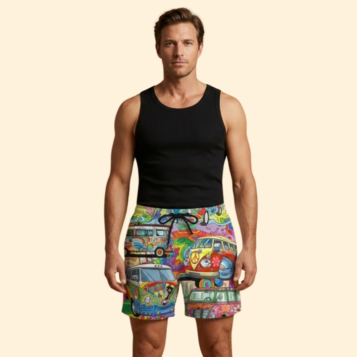 Men's Retro Graphic Shorts