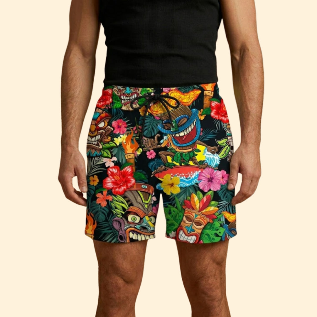 Men's Retro Graphic Shorts
