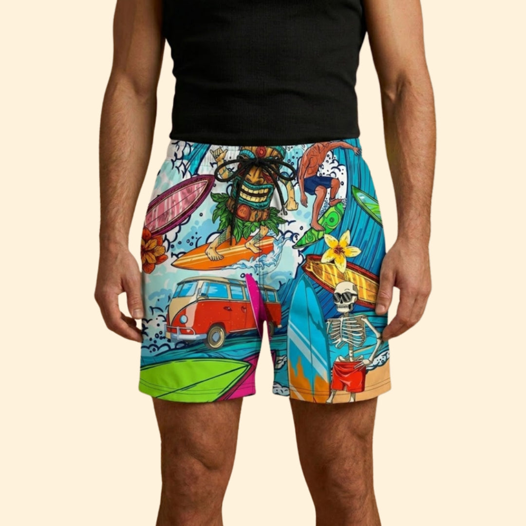 Men's Retro Graphic Shorts