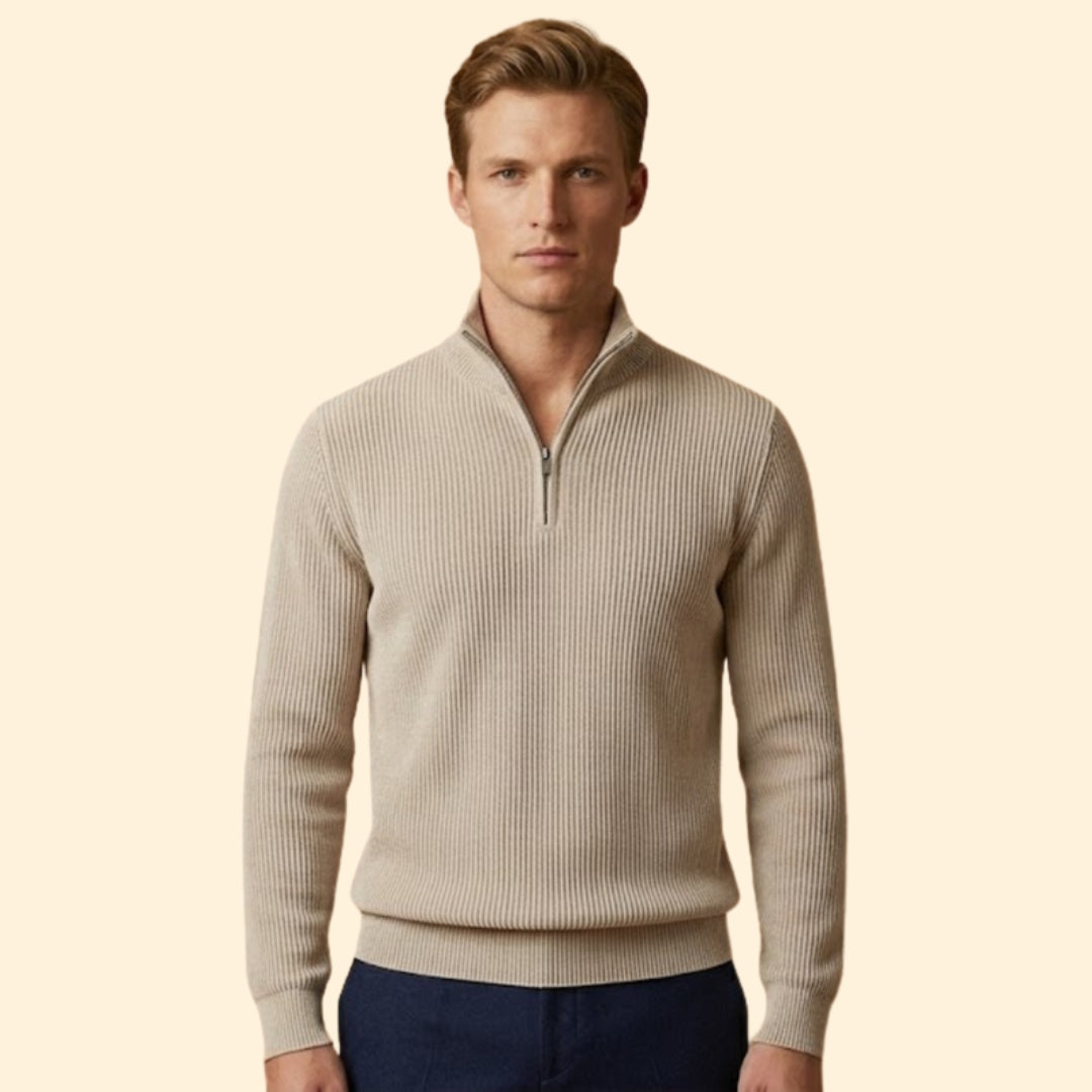 Men's Ribbed Half-Zip Sweater