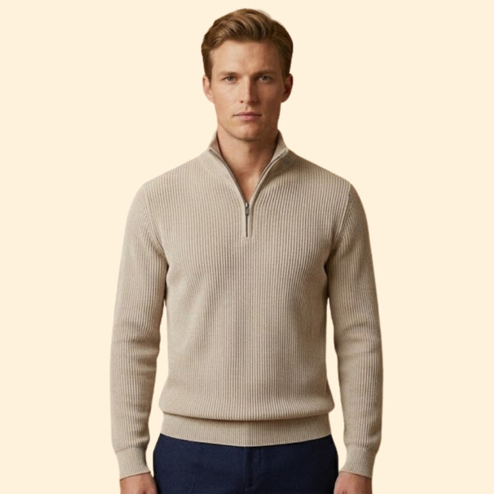 Men's Ribbed Half-Zip Sweater