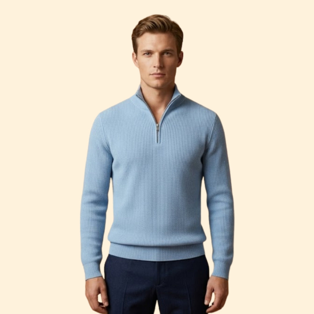 Men's Ribbed Half-Zip Sweater
