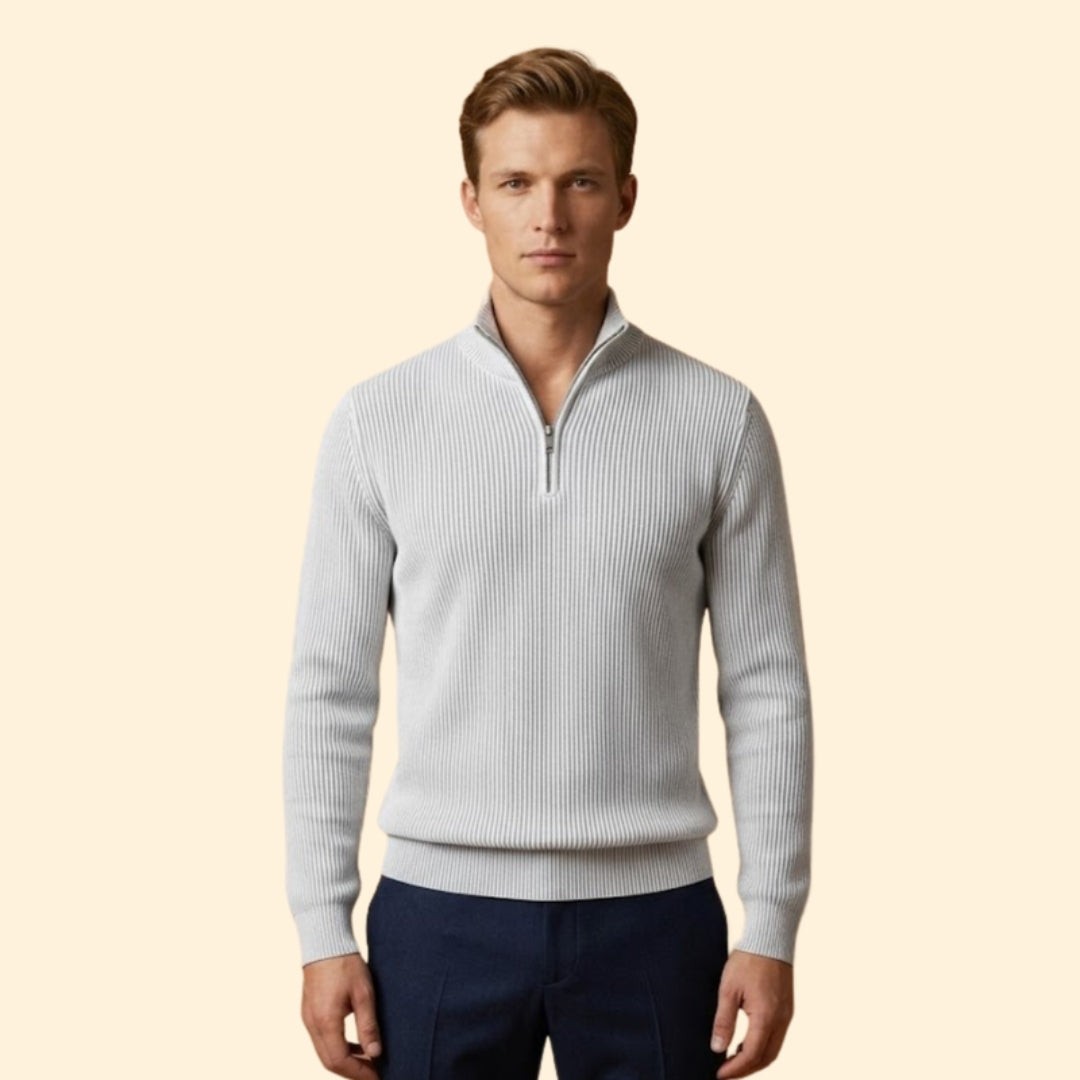 Men's Ribbed Half-Zip Sweater