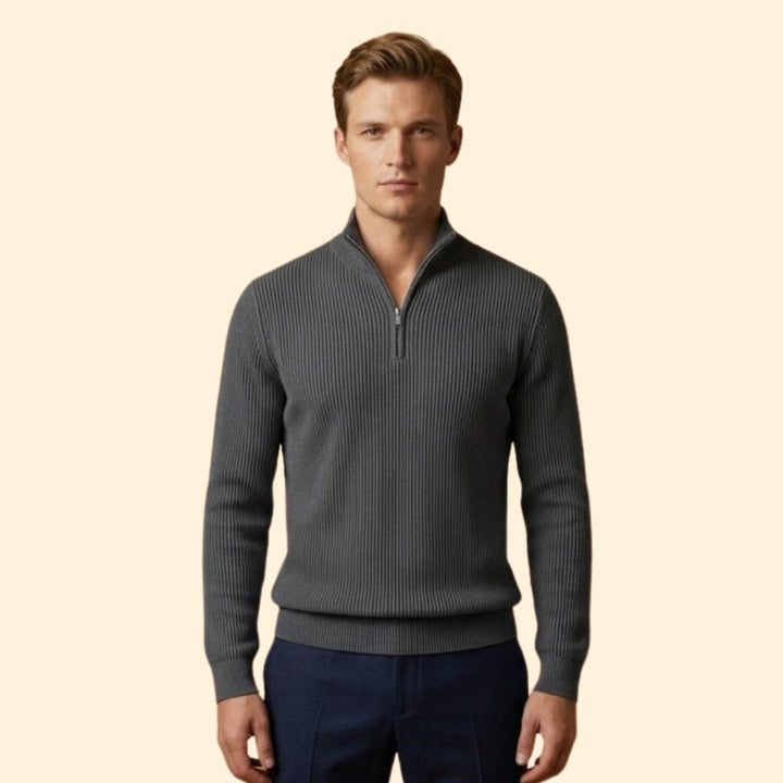 Men's Ribbed Half-Zip Sweater