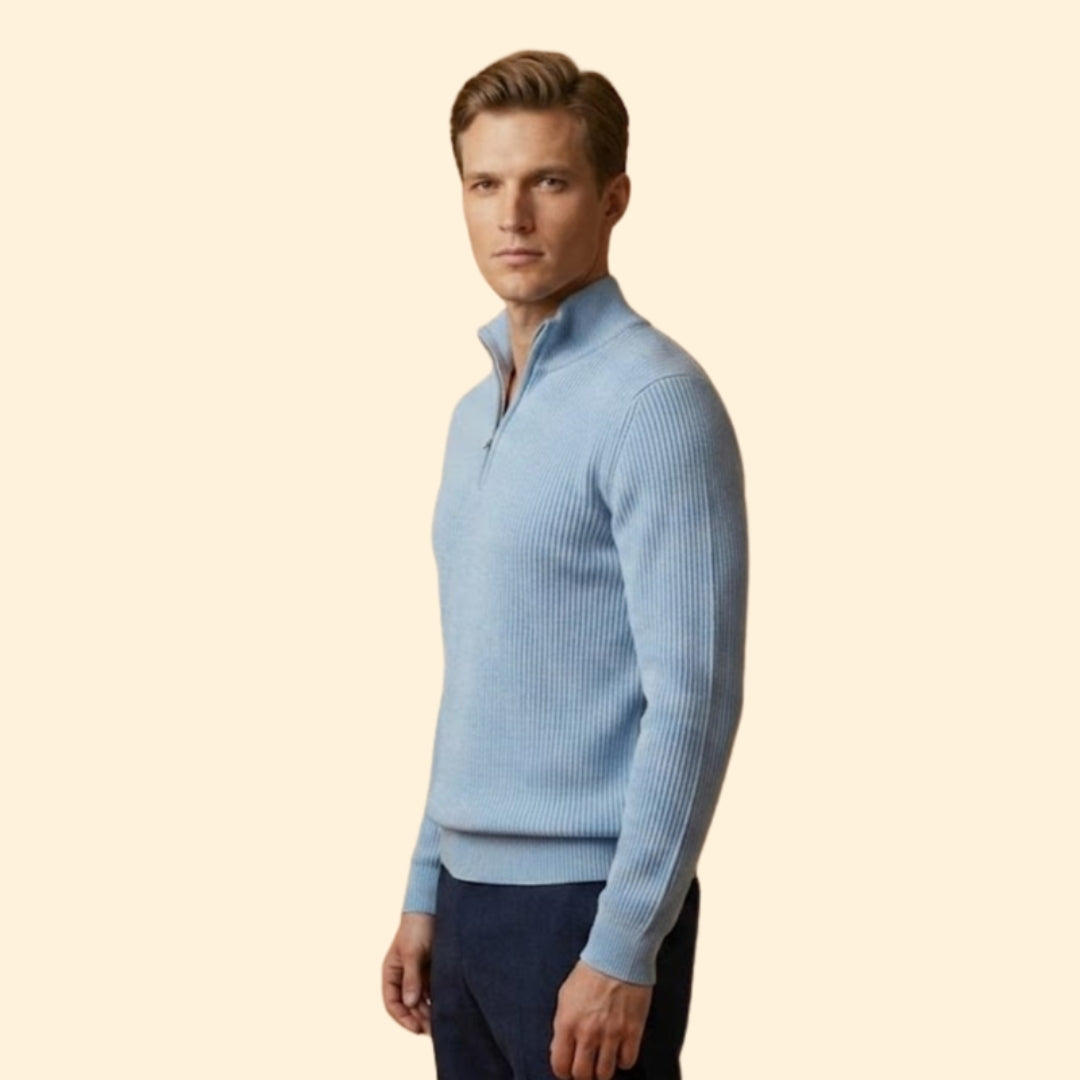Men's Ribbed Half-Zip Sweater