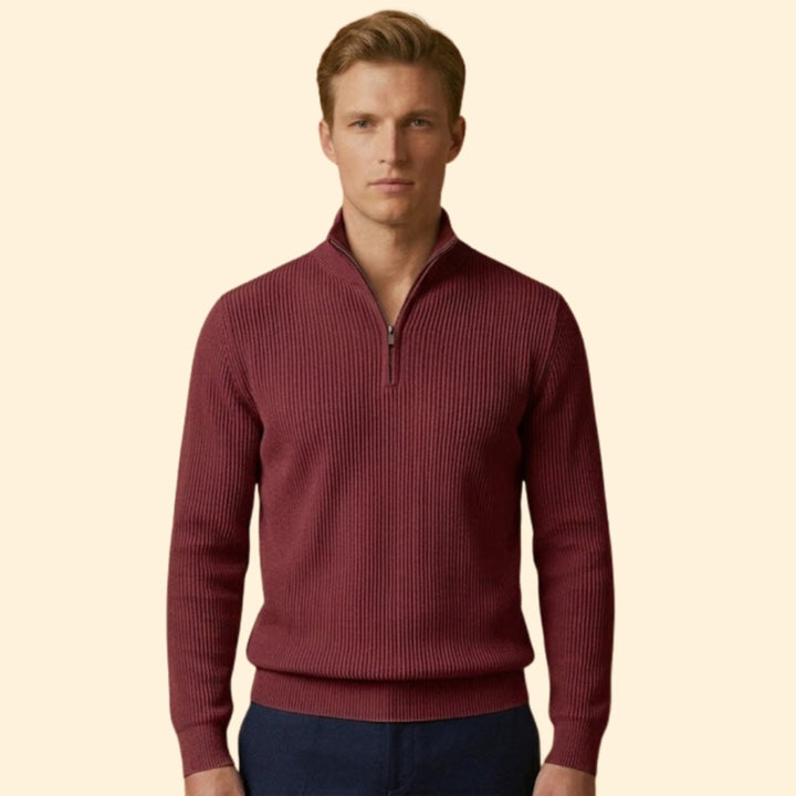 Men's Ribbed Half-Zip Sweater