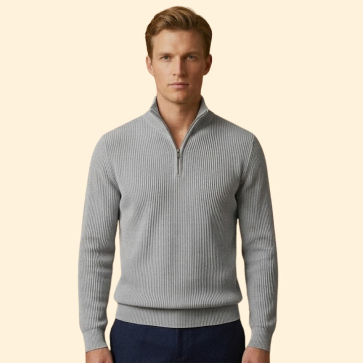 Men's Ribbed Half-Zip Sweater