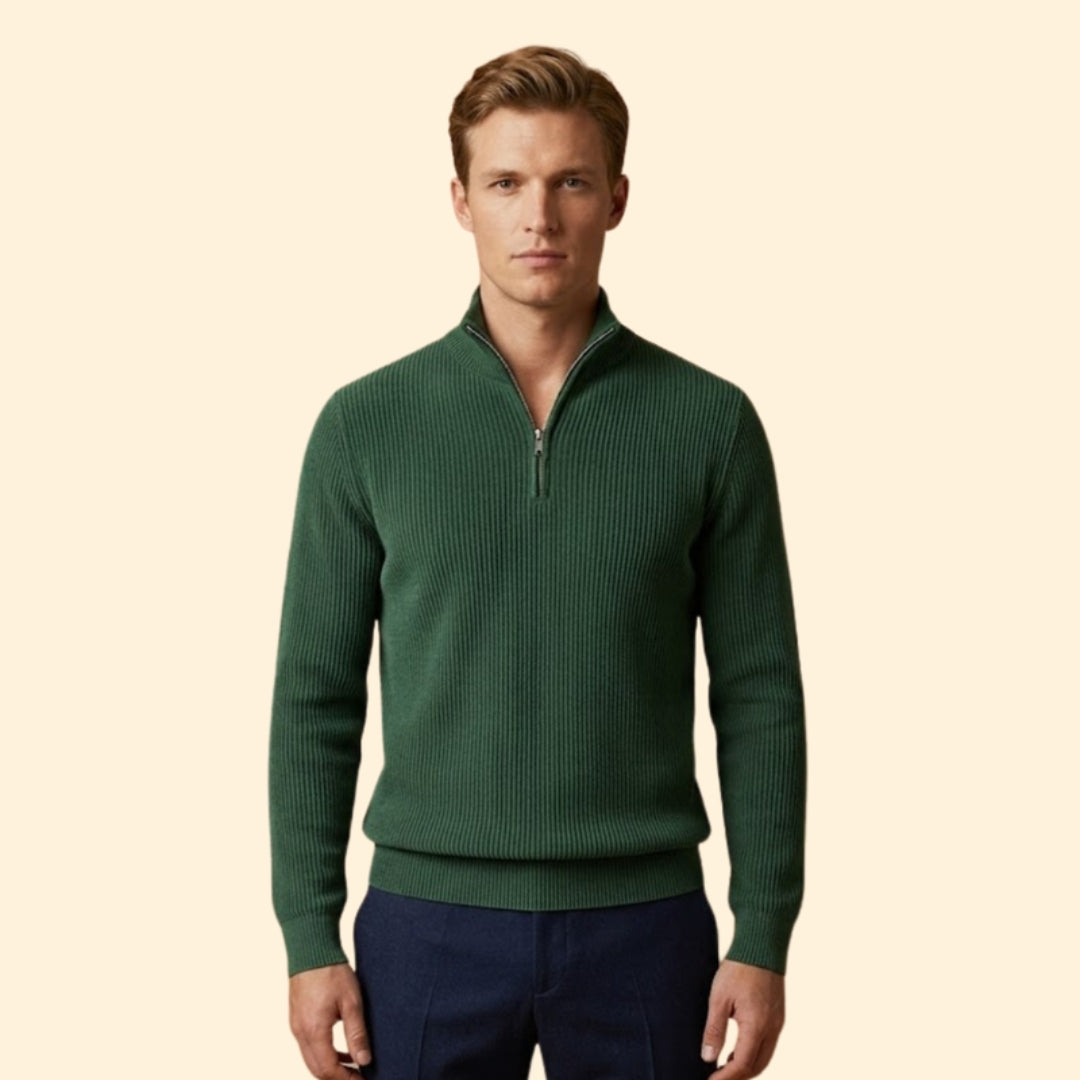 Men's Ribbed Half-Zip Sweater