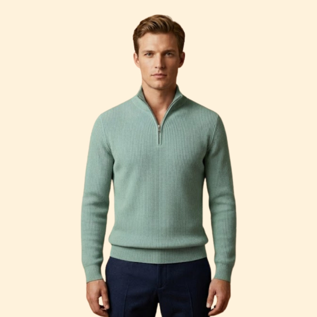 Men's Ribbed Half-Zip Sweater