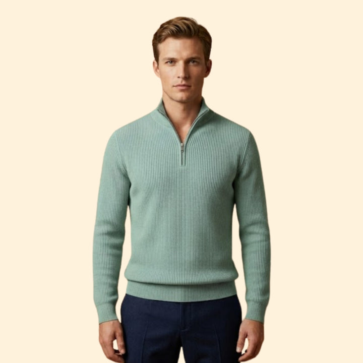 Men's Ribbed Half-Zip Sweater