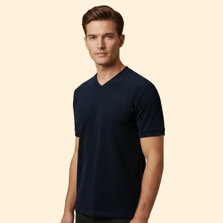 Men's Ribbed V-Neck T-Shirt
