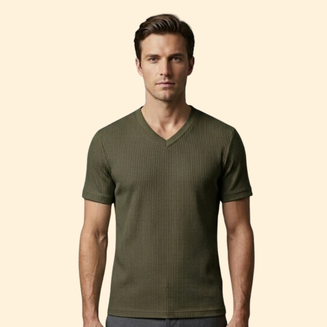Men's Ribbed V-Neck Tee