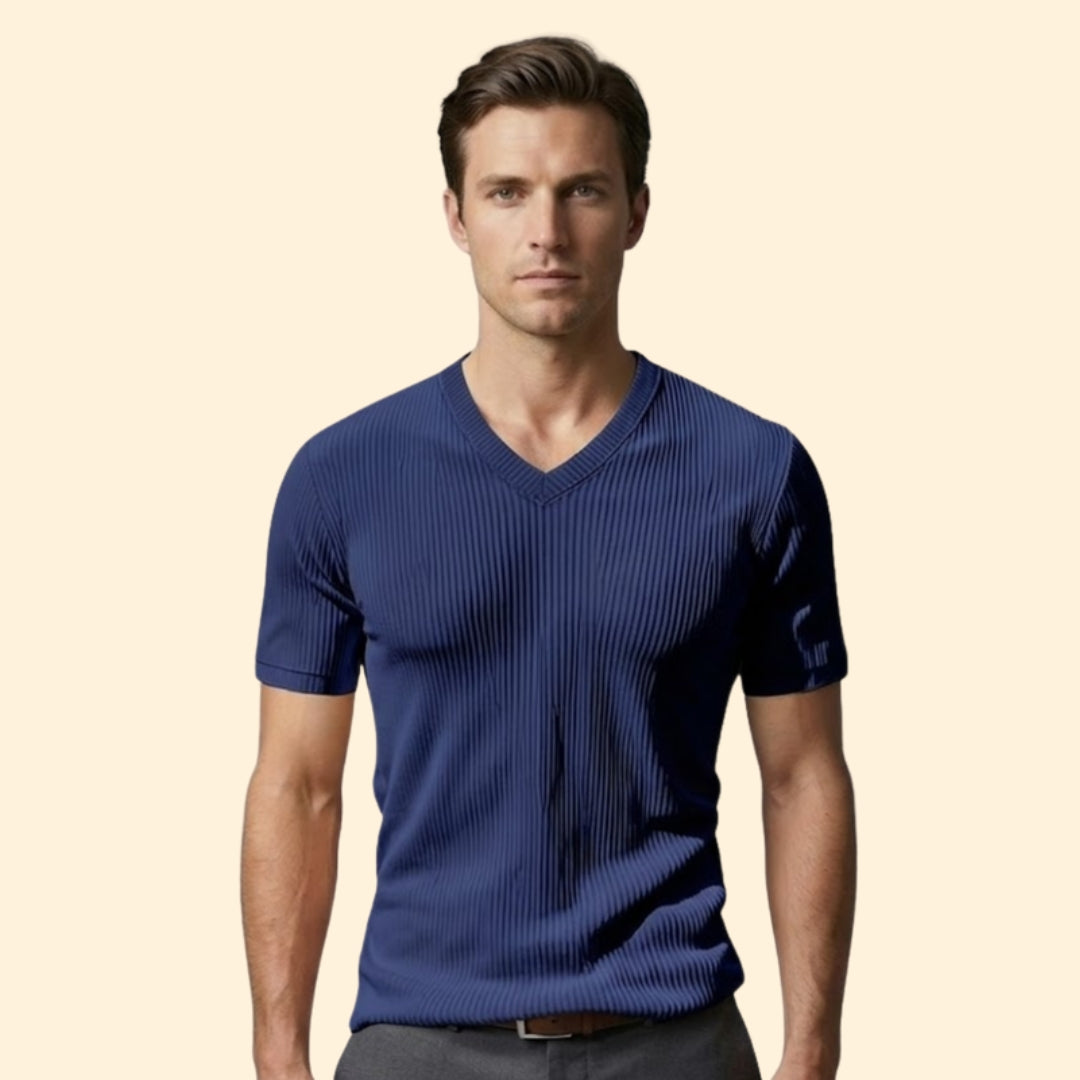 Men's Ribbed V-Neck Tee