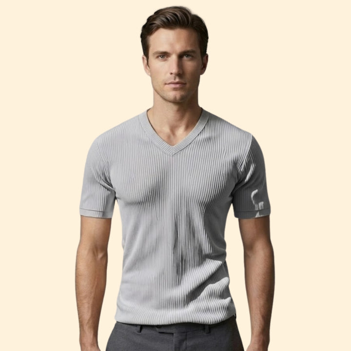 Men's Ribbed V-Neck Tee