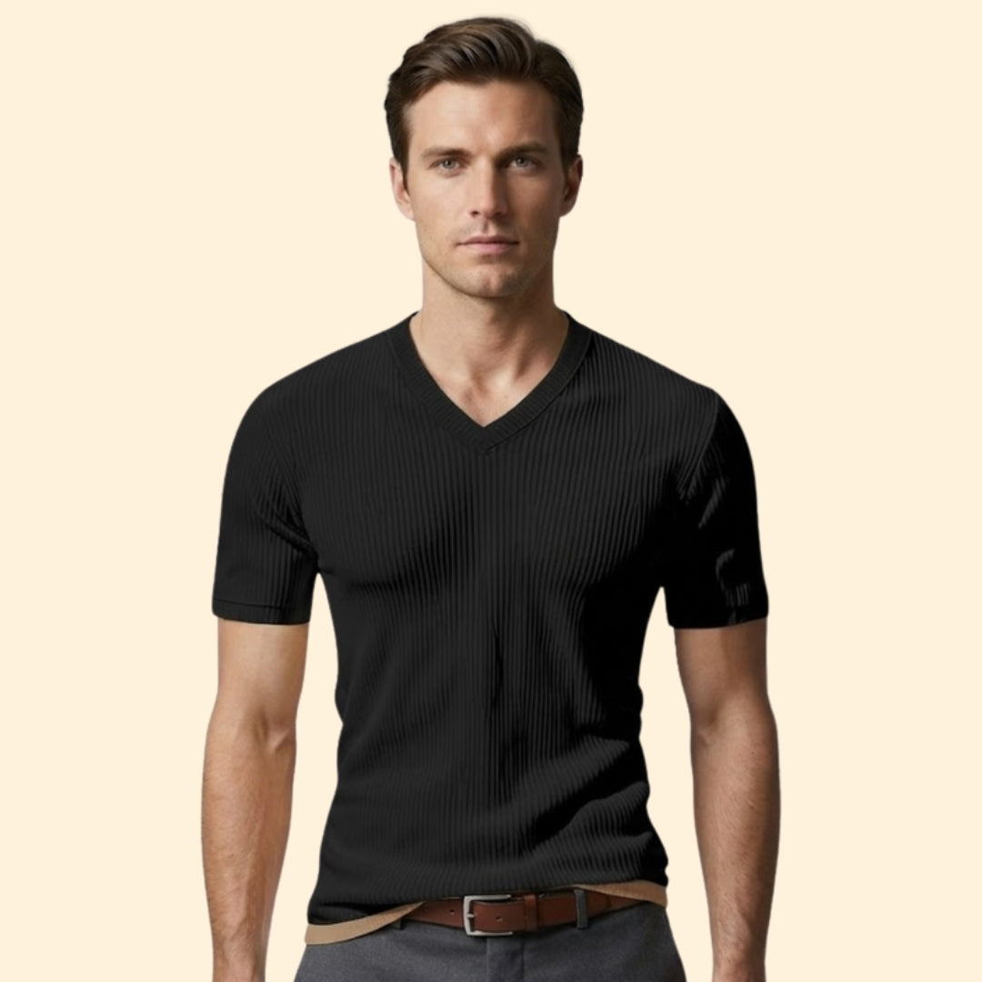 Men's Ribbed V-Neck Tee