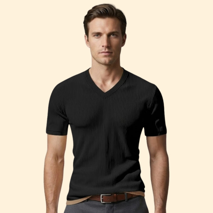 Men's Ribbed V-Neck Tee