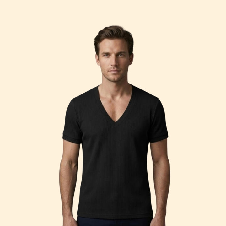 Men's Ribbed V-Neck Tee