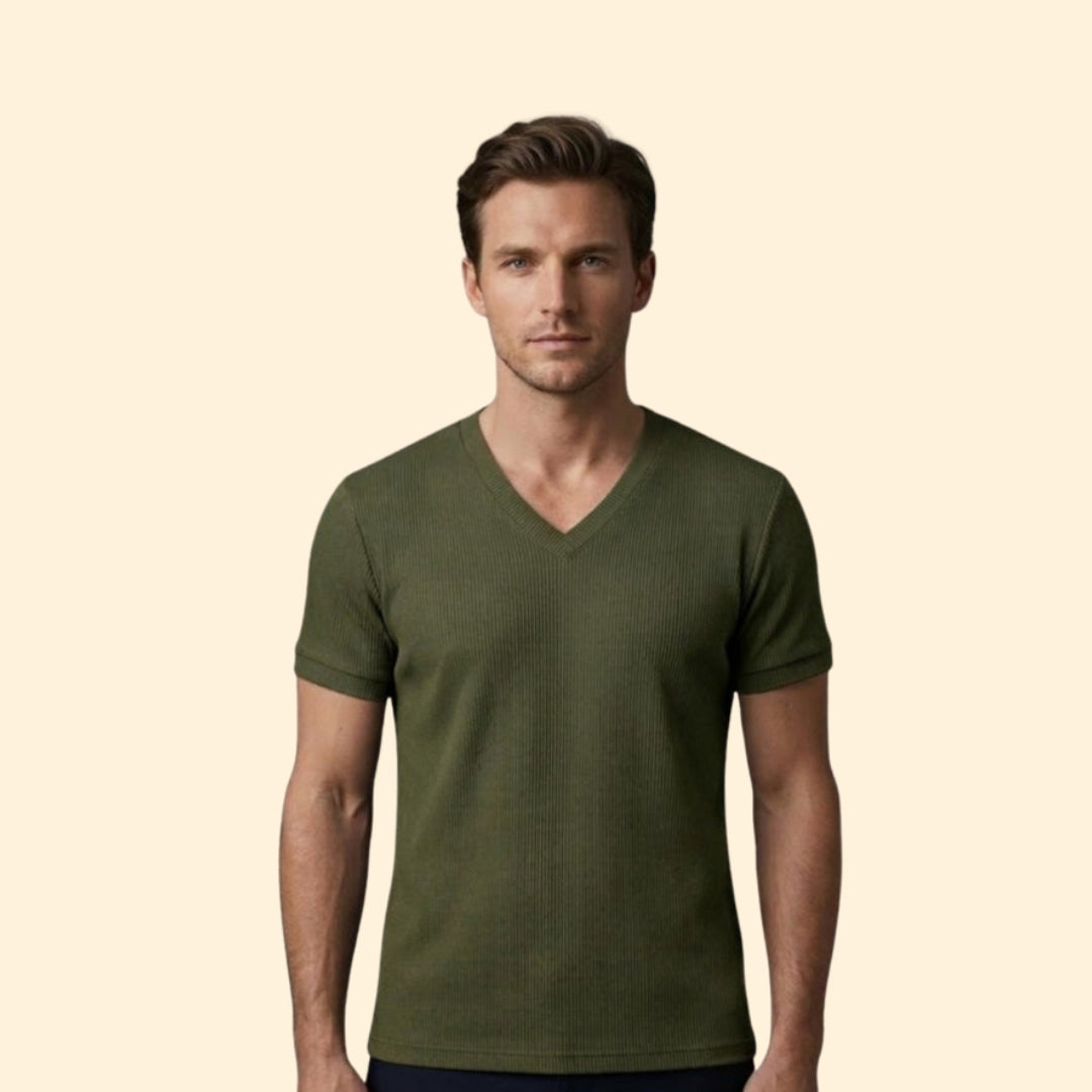 Men's Ribbed V-Neck Tee