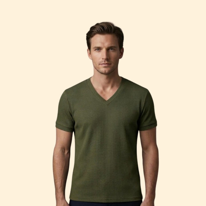 Men's Ribbed V-Neck Tee