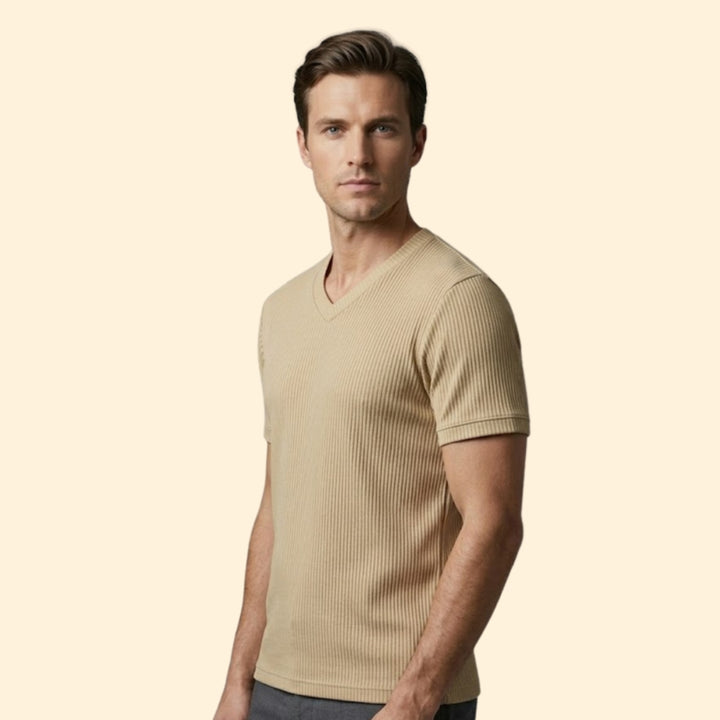 Men's Ribbed V-Neck Tee