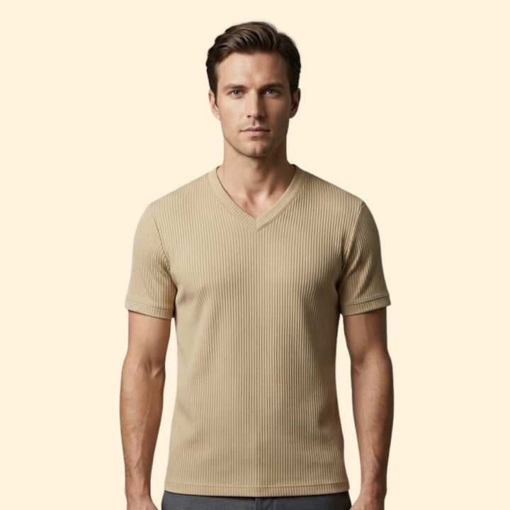 Men's Ribbed V-Neck Tee