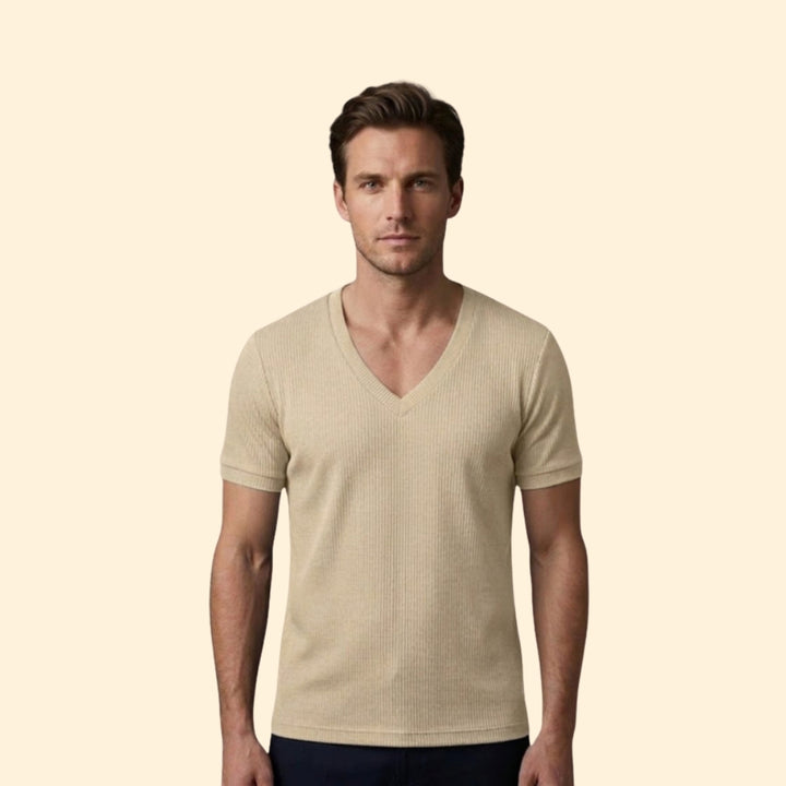 Men's Ribbed V-Neck Tee