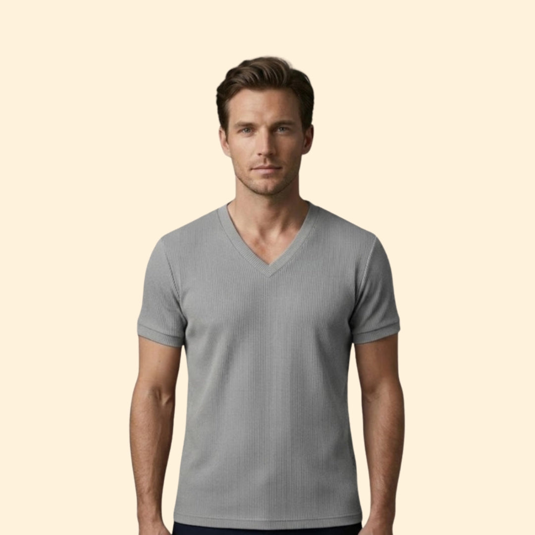 Men's Ribbed V-Neck Tee