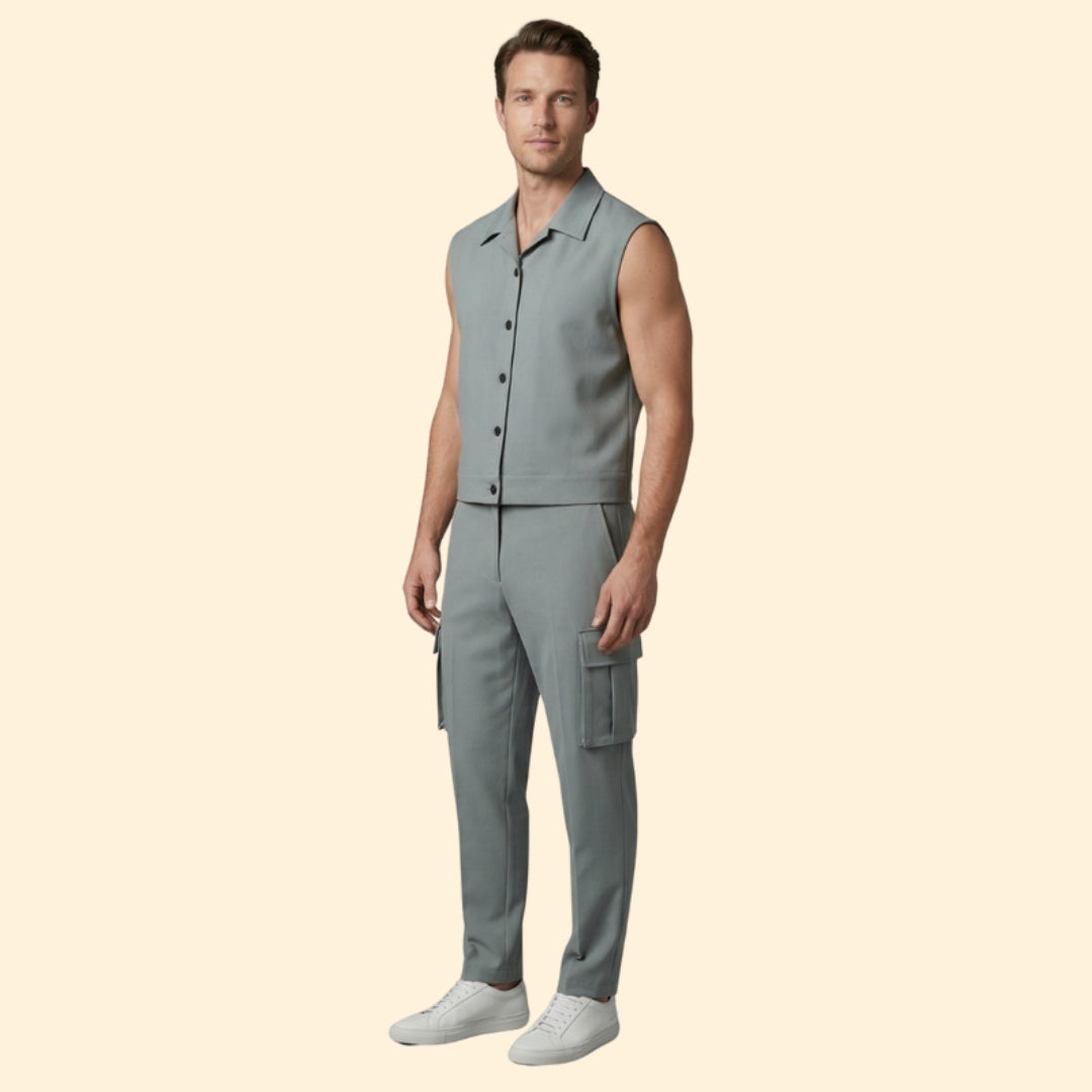 Men's Sleeveless Jumpsuit Set