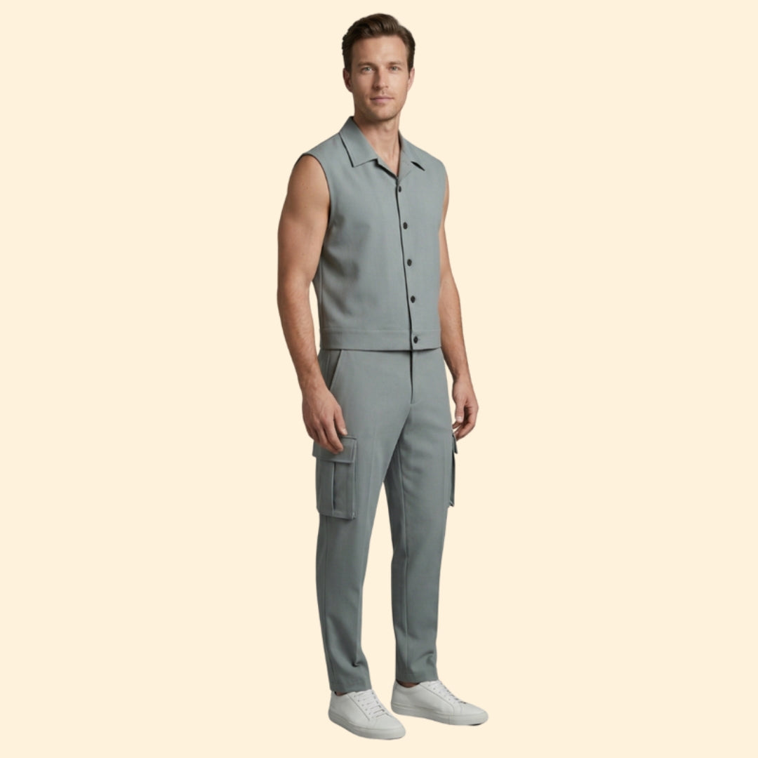 Men's Sleeveless Jumpsuit Set