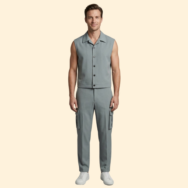 Men's Sleeveless Jumpsuit Set