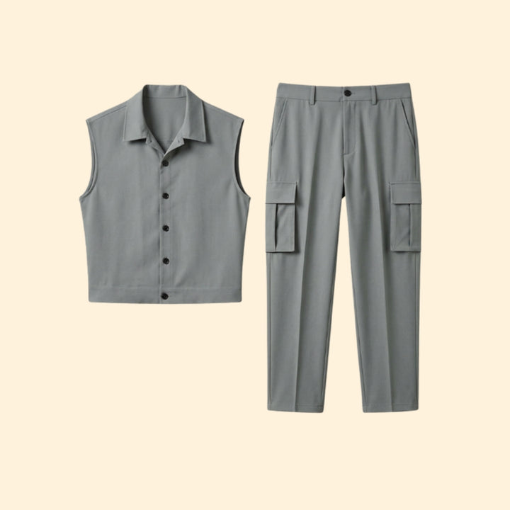 Men's Sleeveless Jumpsuit Set