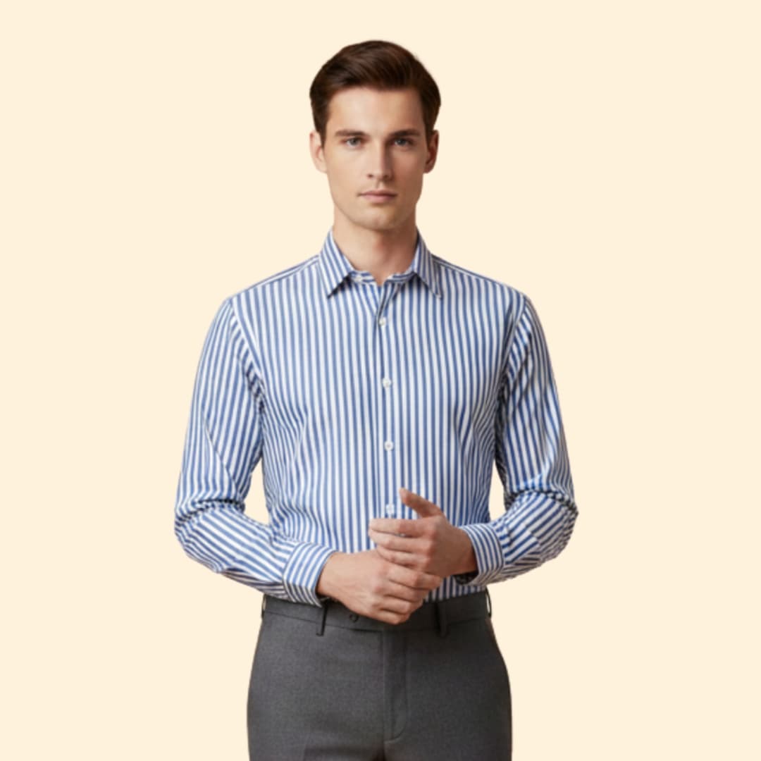 Men's Striped Button Shirt