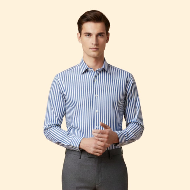 Men's Striped Button Shirt