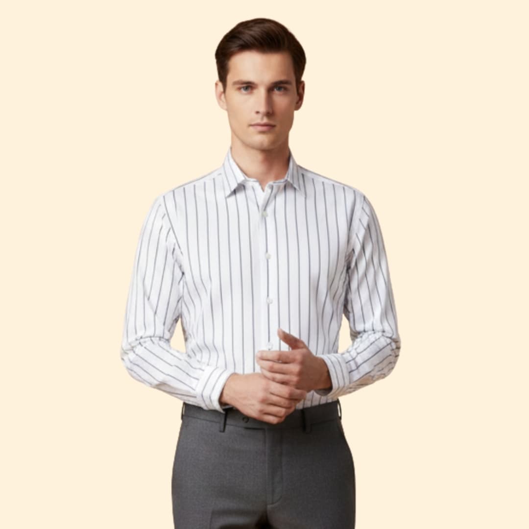 Men's Striped Button Shirt