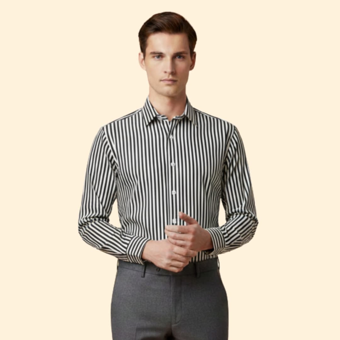 Men's Striped Button Shirt