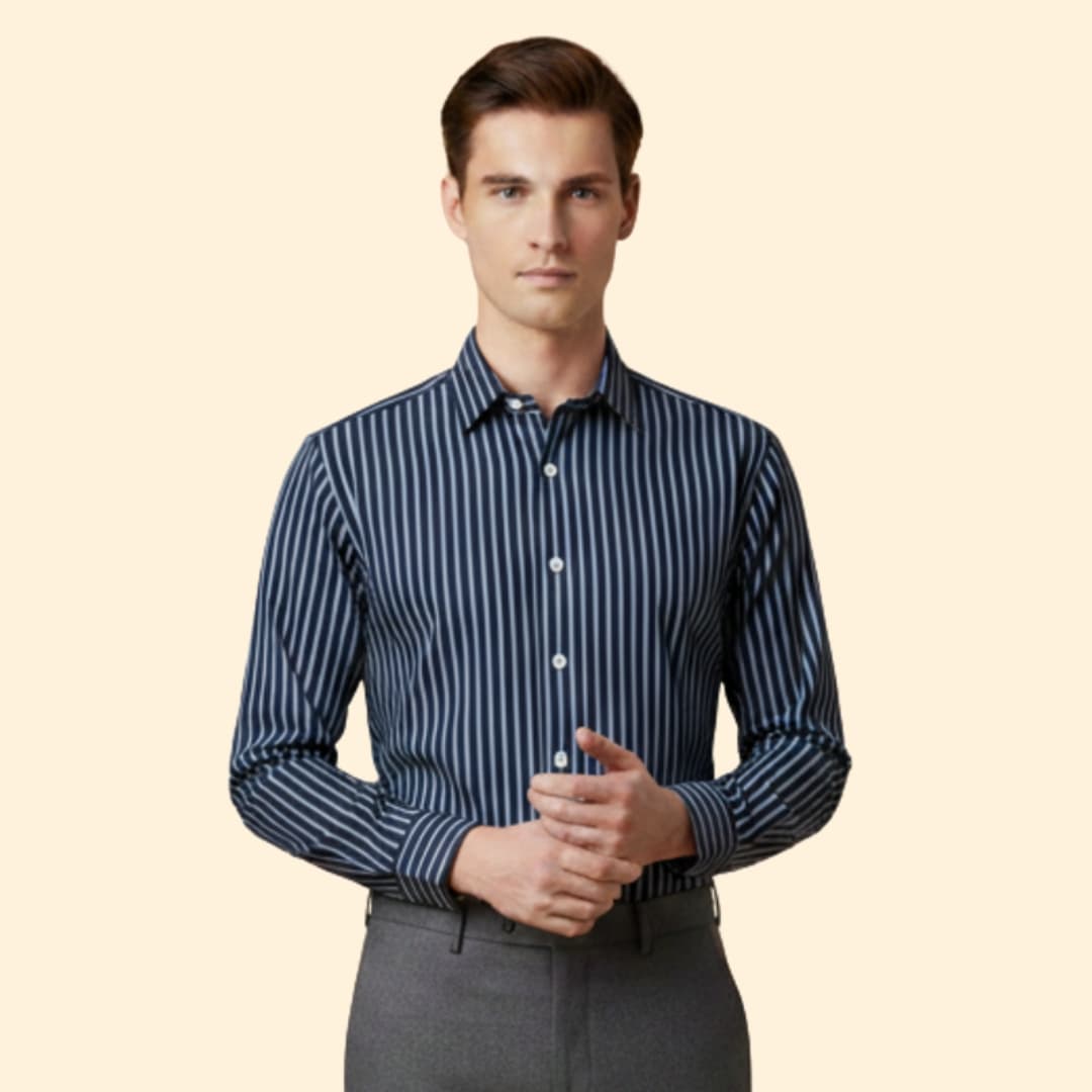 Men's Striped Button Shirt