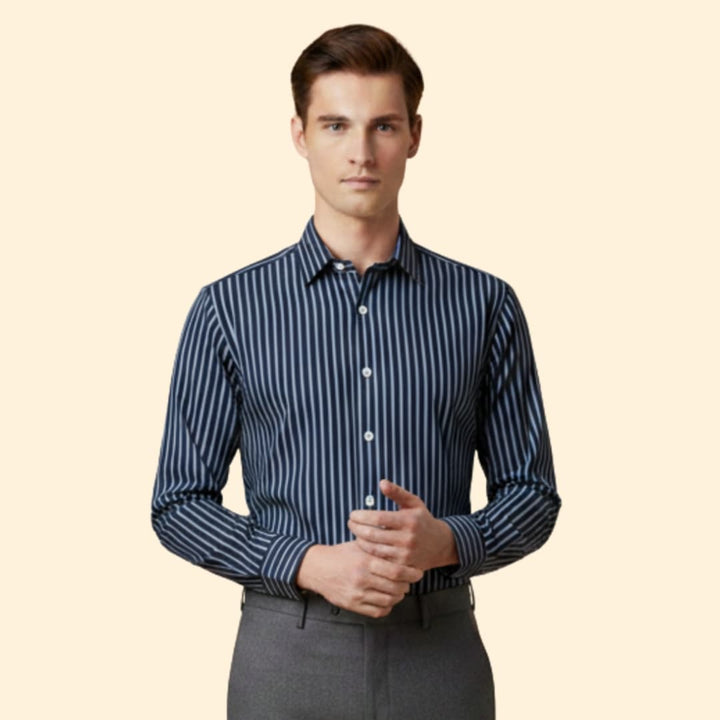 Men's Striped Button Shirt