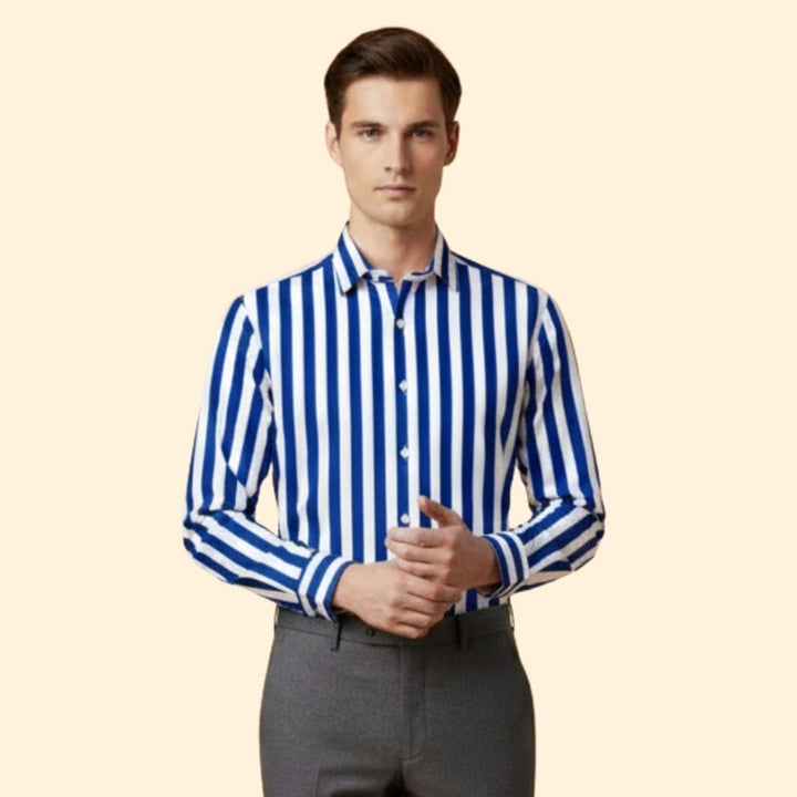 Men's Striped Button Shirt