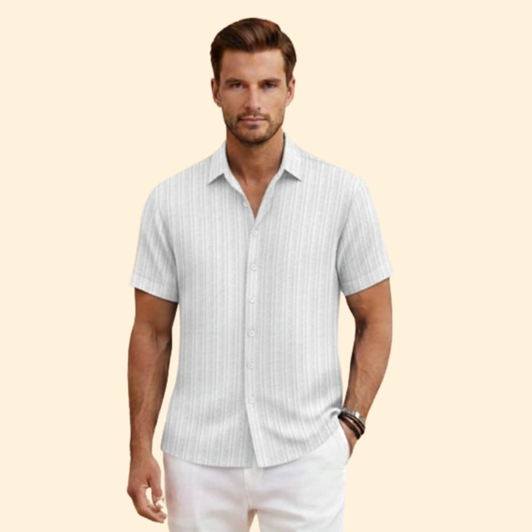 Men's Striped Short Sleeve Shirt