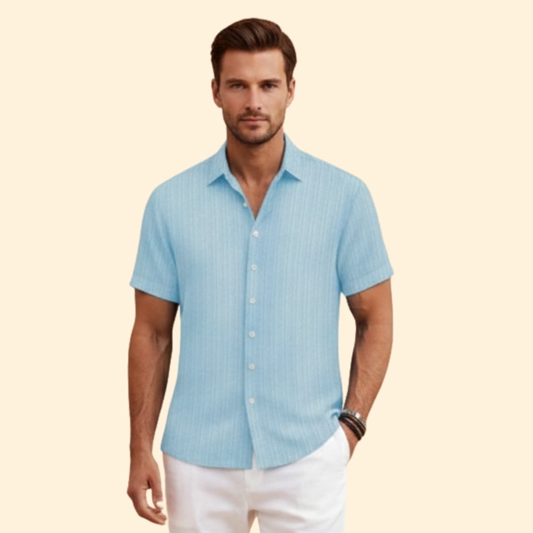Men's Striped Short Sleeve Shirt