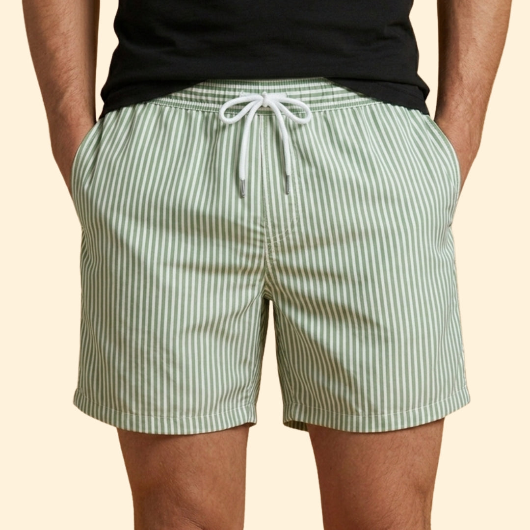 Men's Striped Swim Trunks