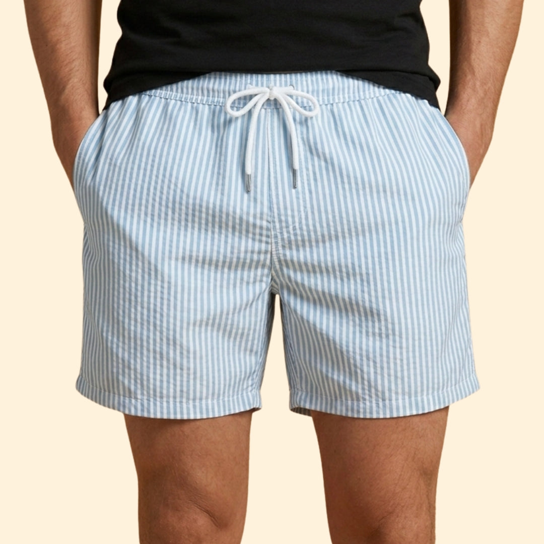 Men's Striped Swim Trunks