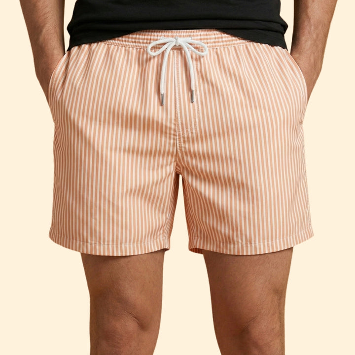 Men's Striped Swim Trunks