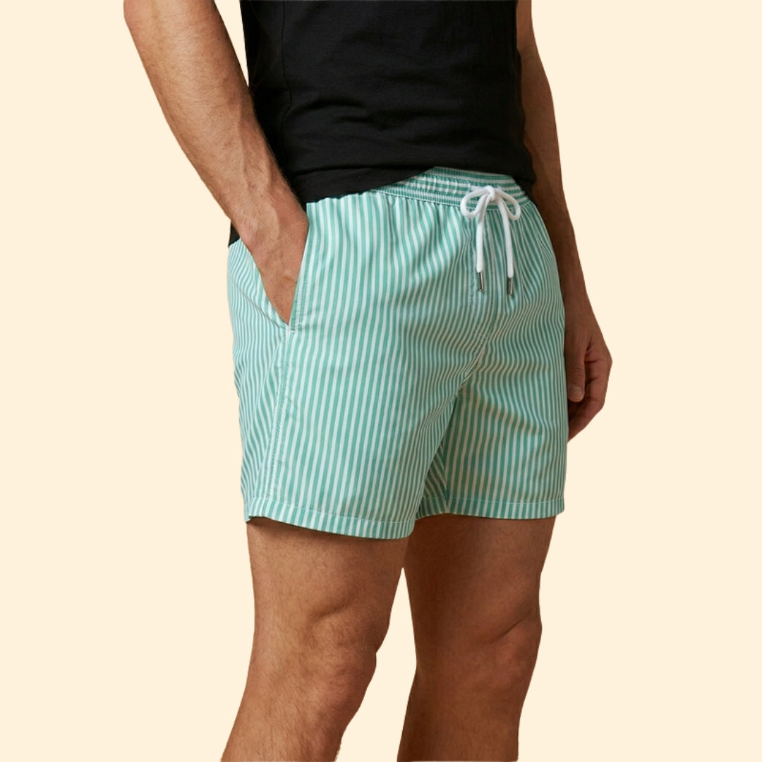 Men's Striped Swim Trunks
