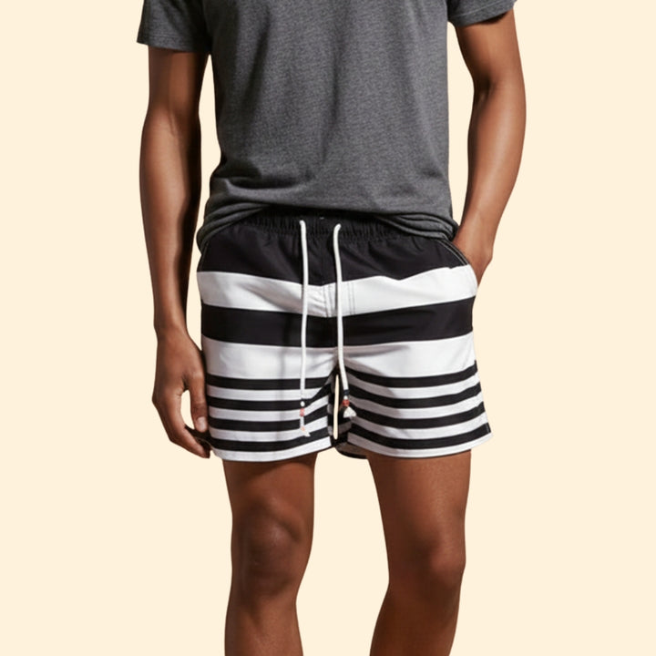 Men's Striped Swim Trunks